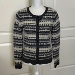 Theoria Nordic Button Down Sweater Cardigan Vintage Large Gray Green